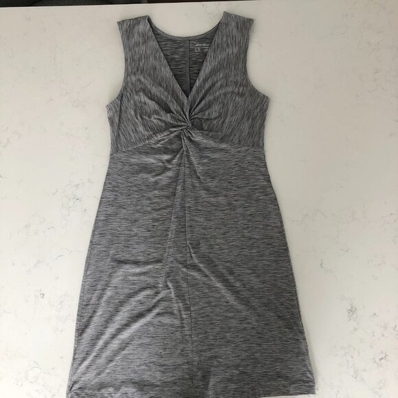 Eddie Bauer Travex Aster Tie The Knot Slvless VNk Exercise Dress Grey Sz S - Picture 3 of 11